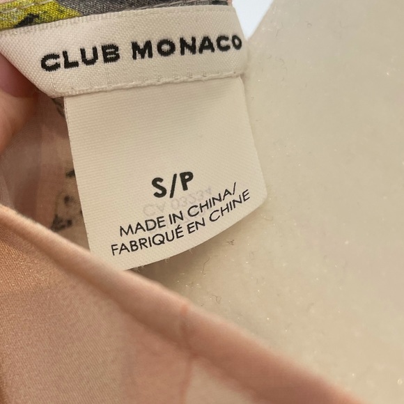 Club Monaco 100% silk floral blouse, pink - Picture 5 of 6